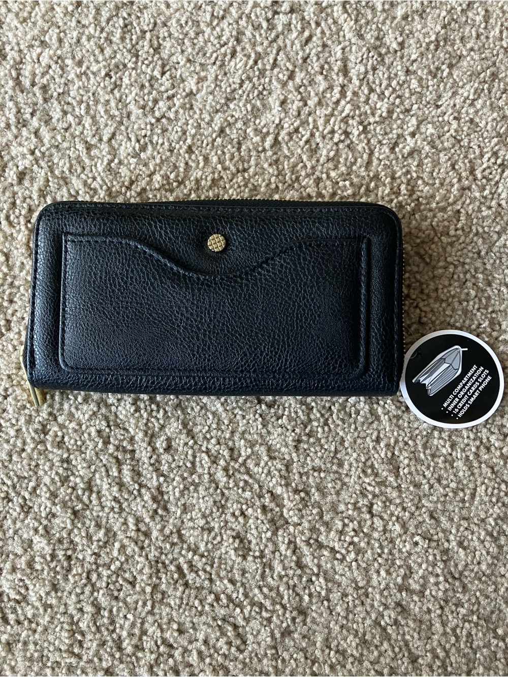 Black Zip Around Wallet